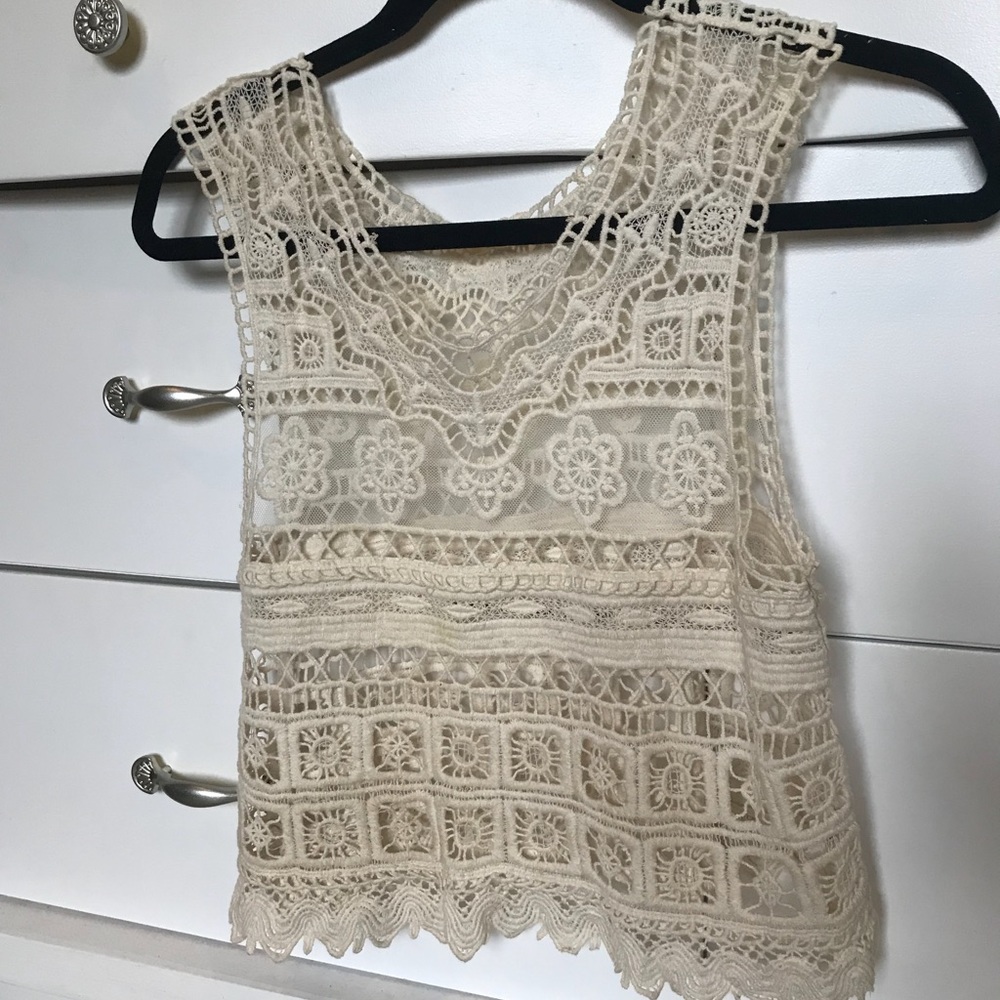 Cream Lace Top